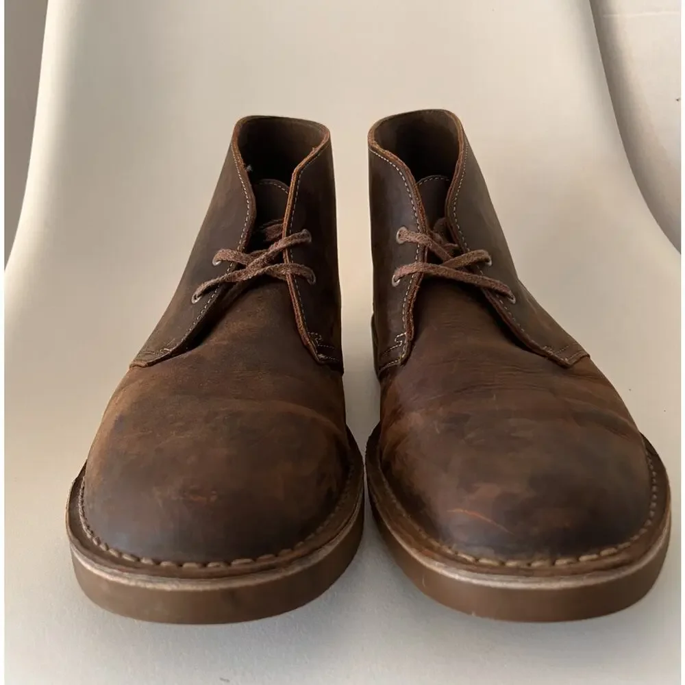 Clarks Bushacre 2 Chukka Boots Mens US 12 Brown Beeswax Leather Lace Up EU 46